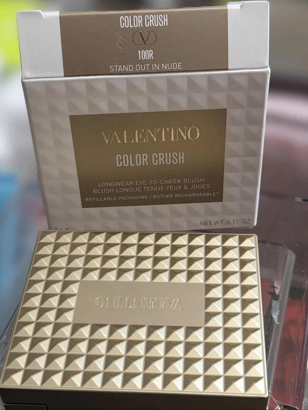 Valentino Color Crush Blush in Stand Out in Nude 100R (Refillable Case)